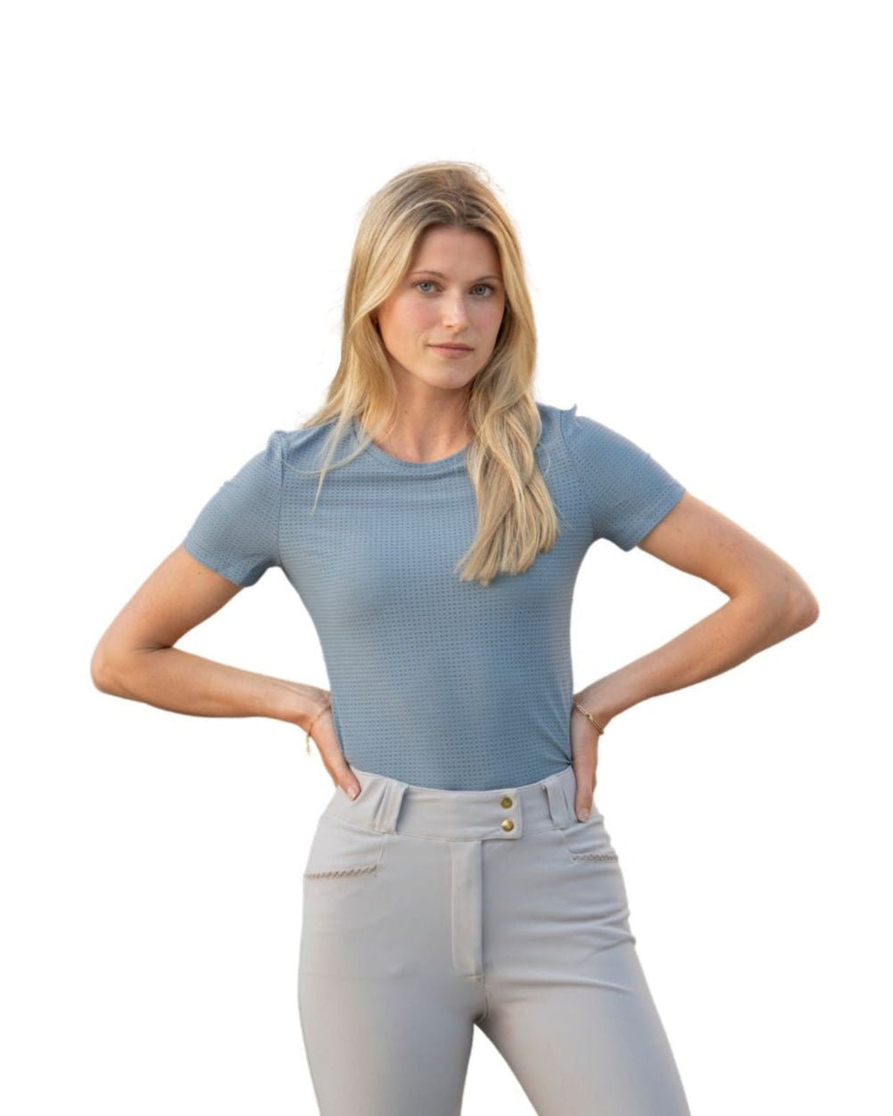 Equisite 'Hallie' Perforated Short Sleeve Shirt - Equisite - Equiluxe Tack