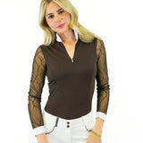 Equisite Ophelia Lace Sleeve Show Shirt - Equisite - Equiluxe Tack