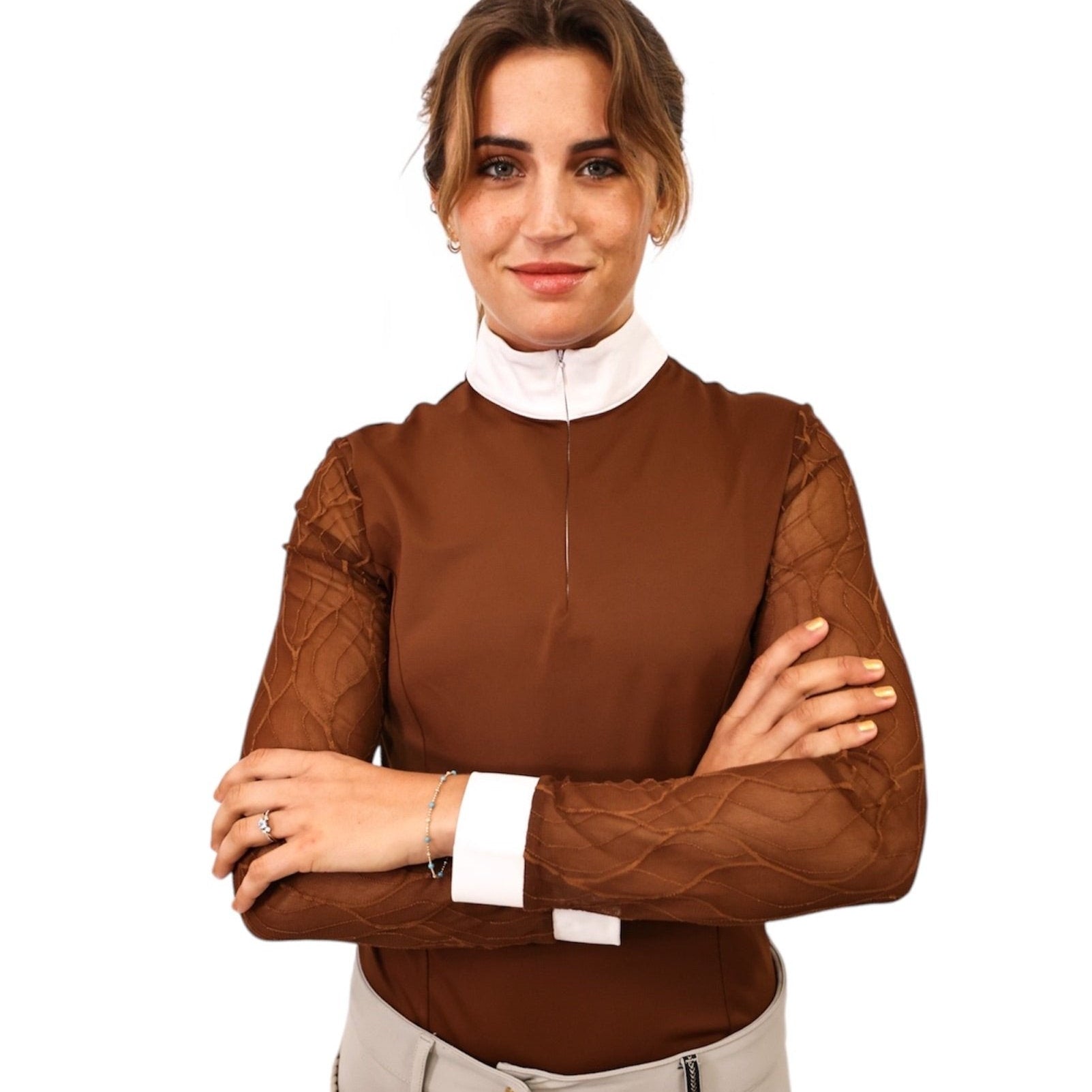 Equisite Ophelia Long Sleeve Lace Show Shirt - Equisite - Equiluxe Tack