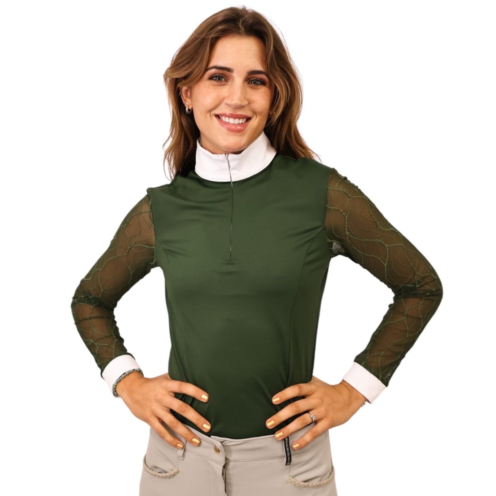 Equisite Ophelia Long Sleeve Lace Show Shirt - Equisite - Equiluxe Tack