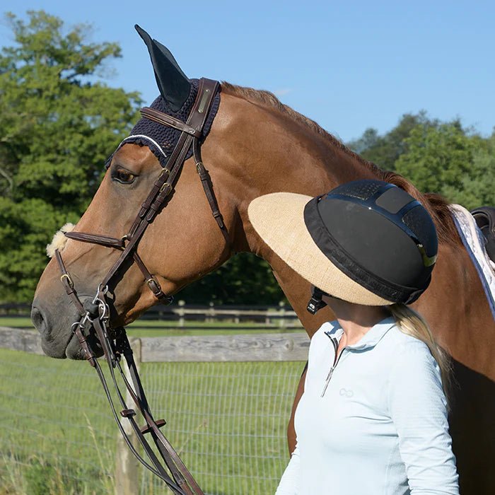 EquiVisor® Natural Jute Sun Protection Riding Helmet Visor - Equivisor - Equiluxe Tack