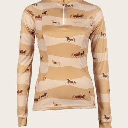 Espoir Cheval Gold Quarter Zip Sun Shirt - Espoir Equestrian - Equiluxe Tack