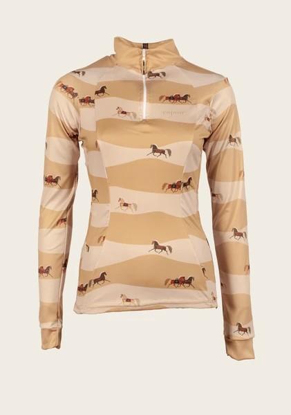 Espoir Cheval Gold Quarter Zip Sun Shirt - Espoir Equestrian - Equiluxe Tack