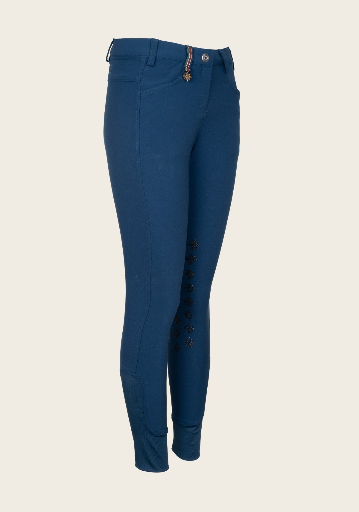 Espoir Coquet Knee Patch Peacock Blue Bamboo Breeches - Espoir Equestrian - Equiluxe Tack