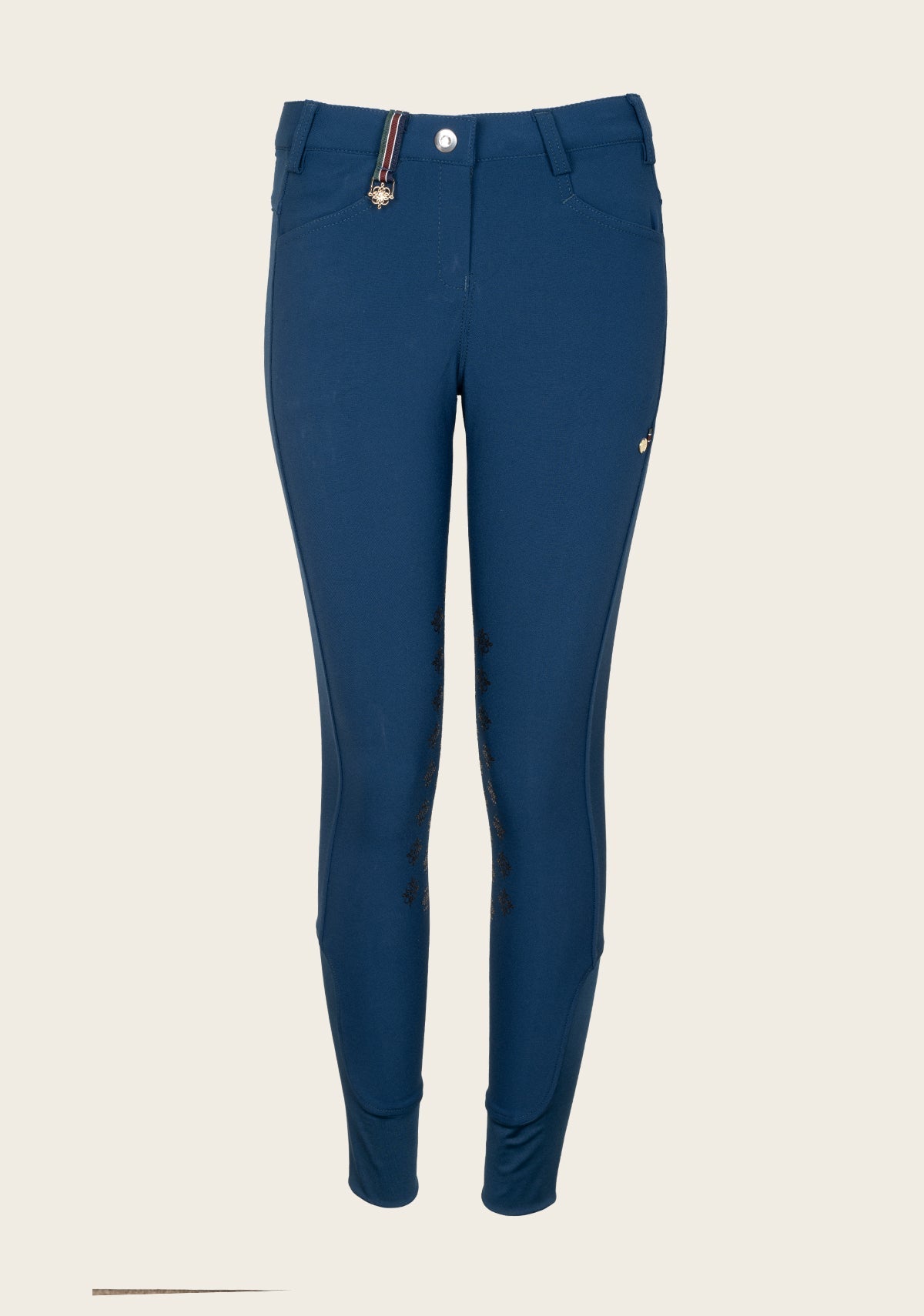 Espoir Coquet Knee Patch Peacock Blue Bamboo Breeches - Espoir Equestrian - Equiluxe Tack