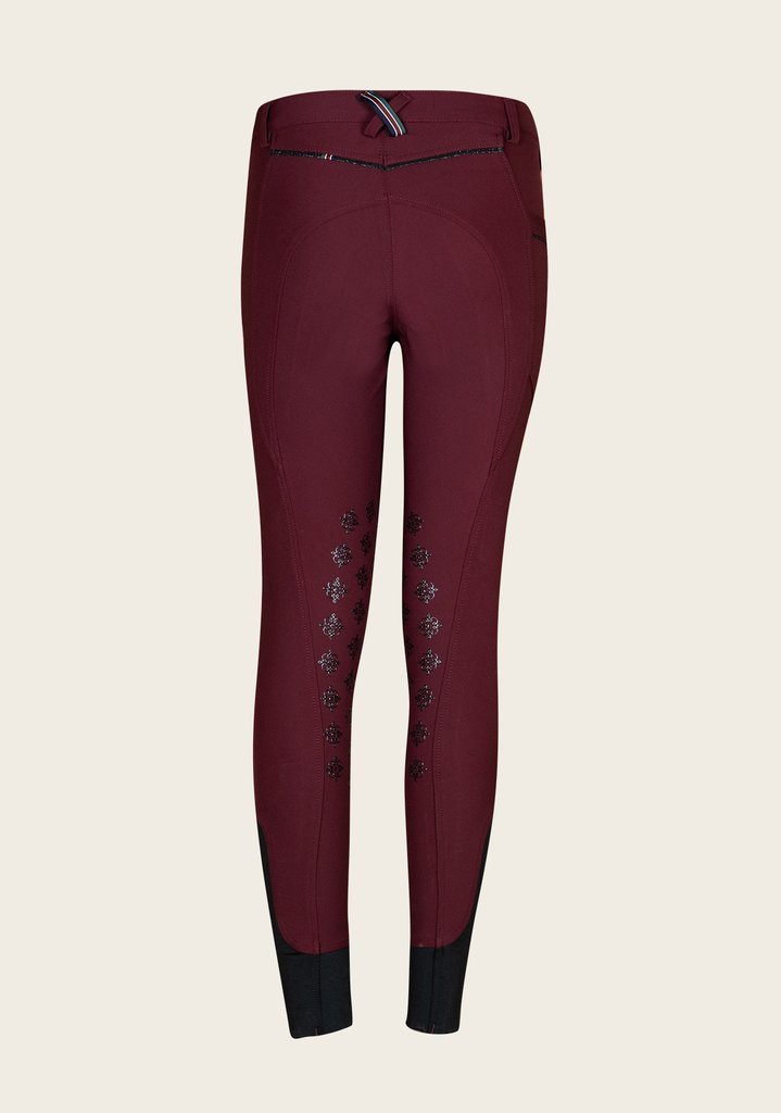 Espoir Inspire Burgundy Knee Patch Bamboo Breeches - Espoir Equestrian - Equiluxe Tack