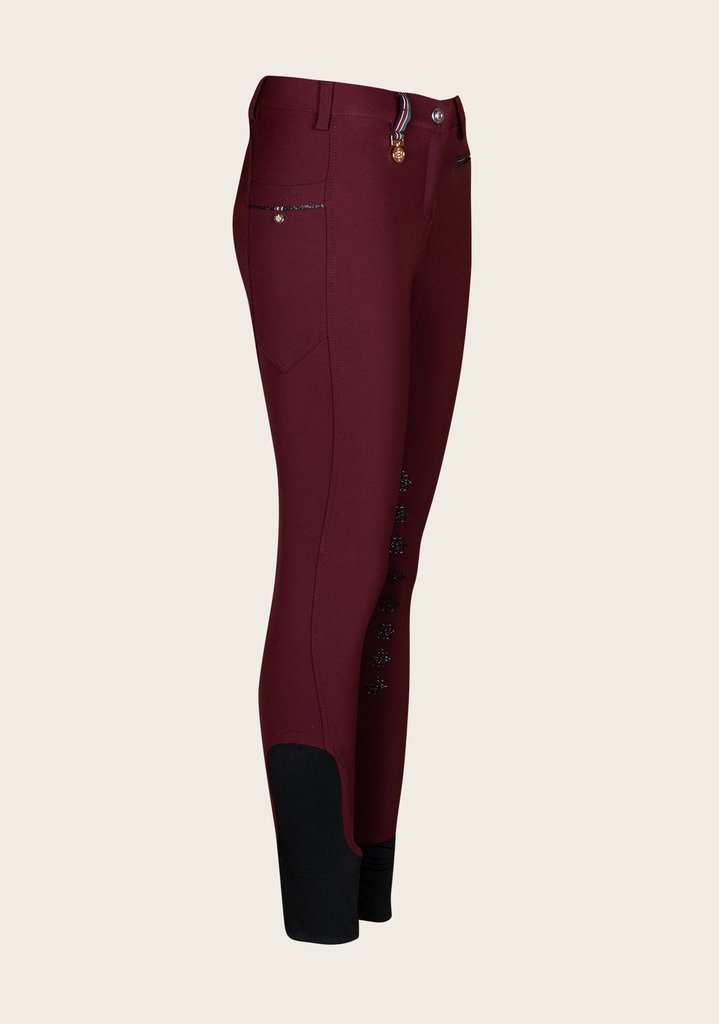 Espoir Inspire Burgundy Knee Patch Bamboo Breeches - Espoir Equestrian - Equiluxe Tack