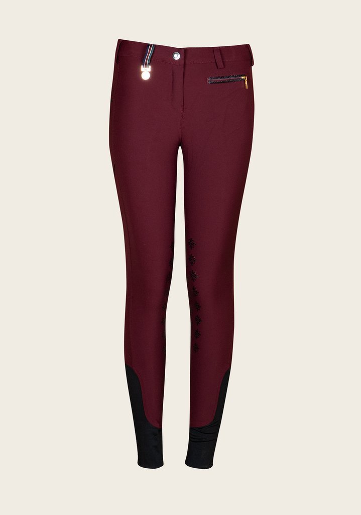 Espoir Inspire Burgundy Knee Patch Bamboo Breeches - Espoir Equestrian - Equiluxe Tack