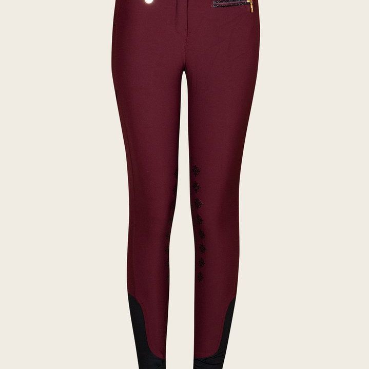 Espoir Inspire Burgundy Knee Patch Bamboo Breeches - Espoir Equestrian - Equiluxe Tack