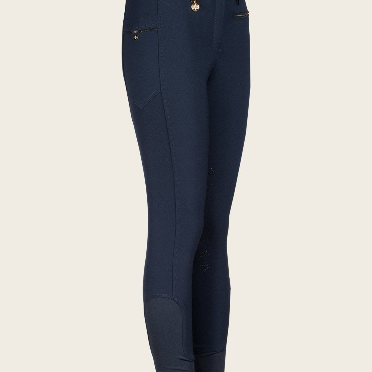 Espoir Inspire Navy Knee Patch Bamboo Breeches - Espoir Equestrian - Equiluxe Tack