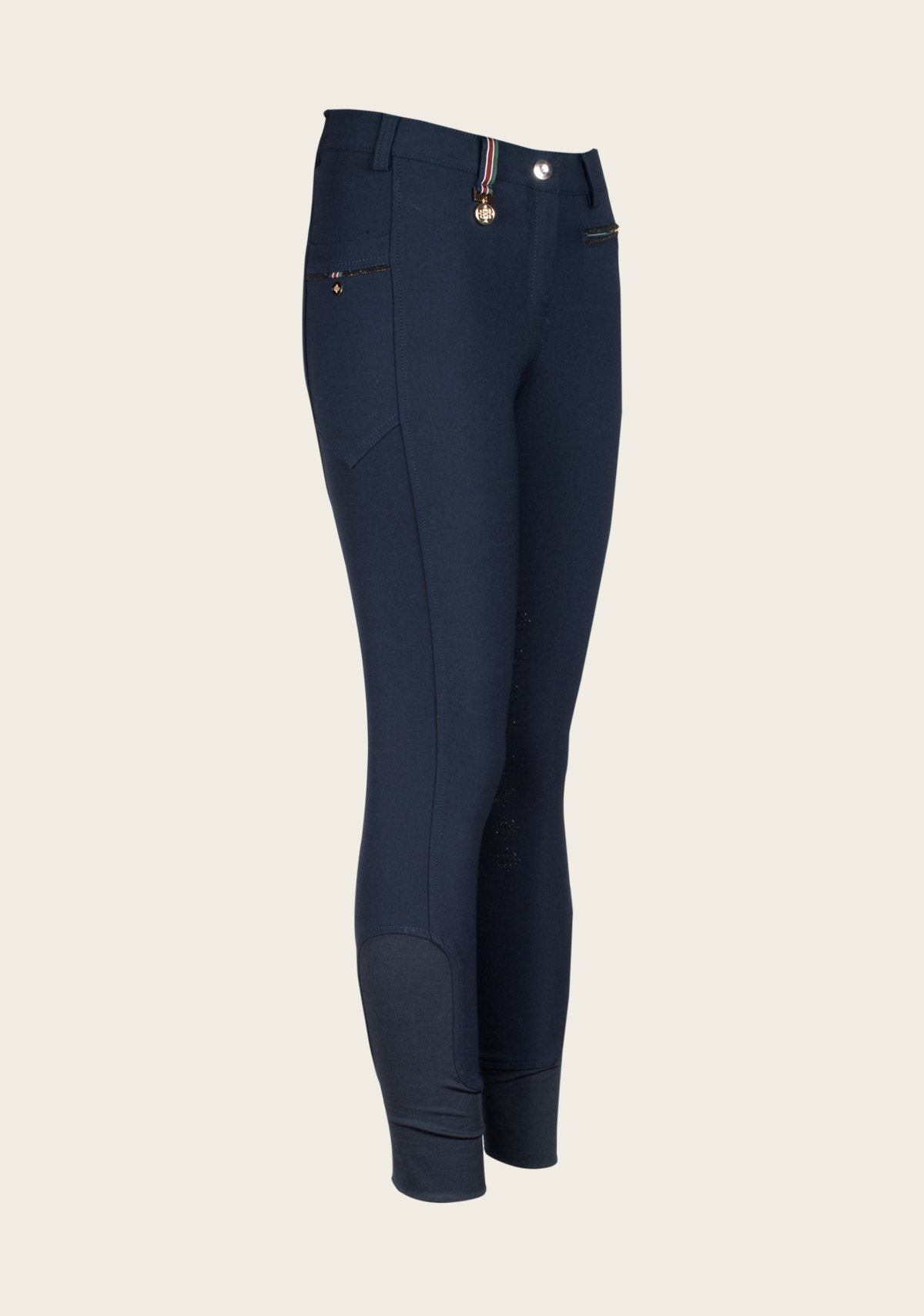 Espoir Inspire Navy Knee Patch Bamboo Breeches - Espoir Equestrian - Equiluxe Tack