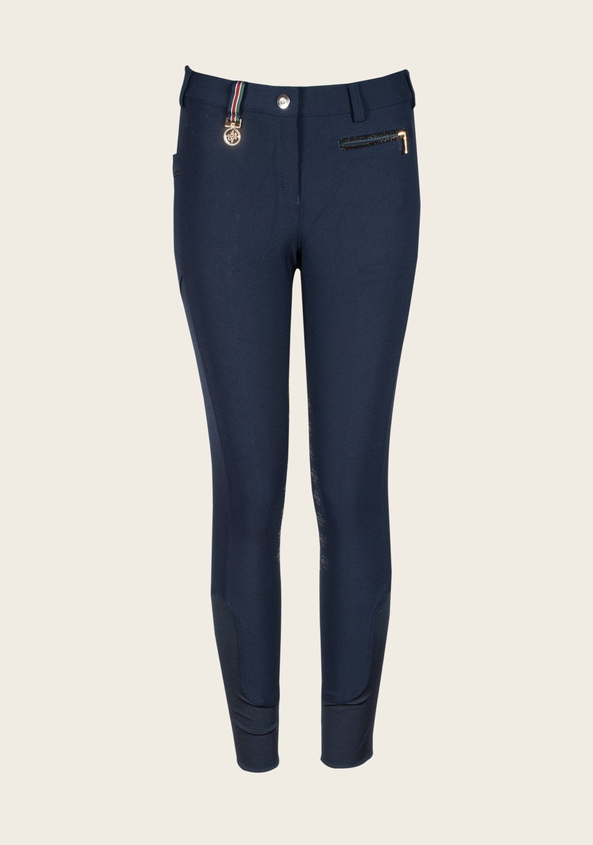 Espoir Inspire Navy Knee Patch Bamboo Breeches - Espoir Equestrian - Equiluxe Tack