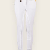 Espoir Inspire White Full Seat Bamboo Breeches - Espoir Equestrian - Equiluxe Tack