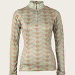 Espoir Mint With Espoir Logo Pattern Quarter Zip Sun Shirt - Espoir Equestrian - Equiluxe Tack