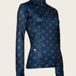 Espoir Navy Mosaic Quarter Zip Sun Shirt - Espoir Equestrian - Equiluxe Tack