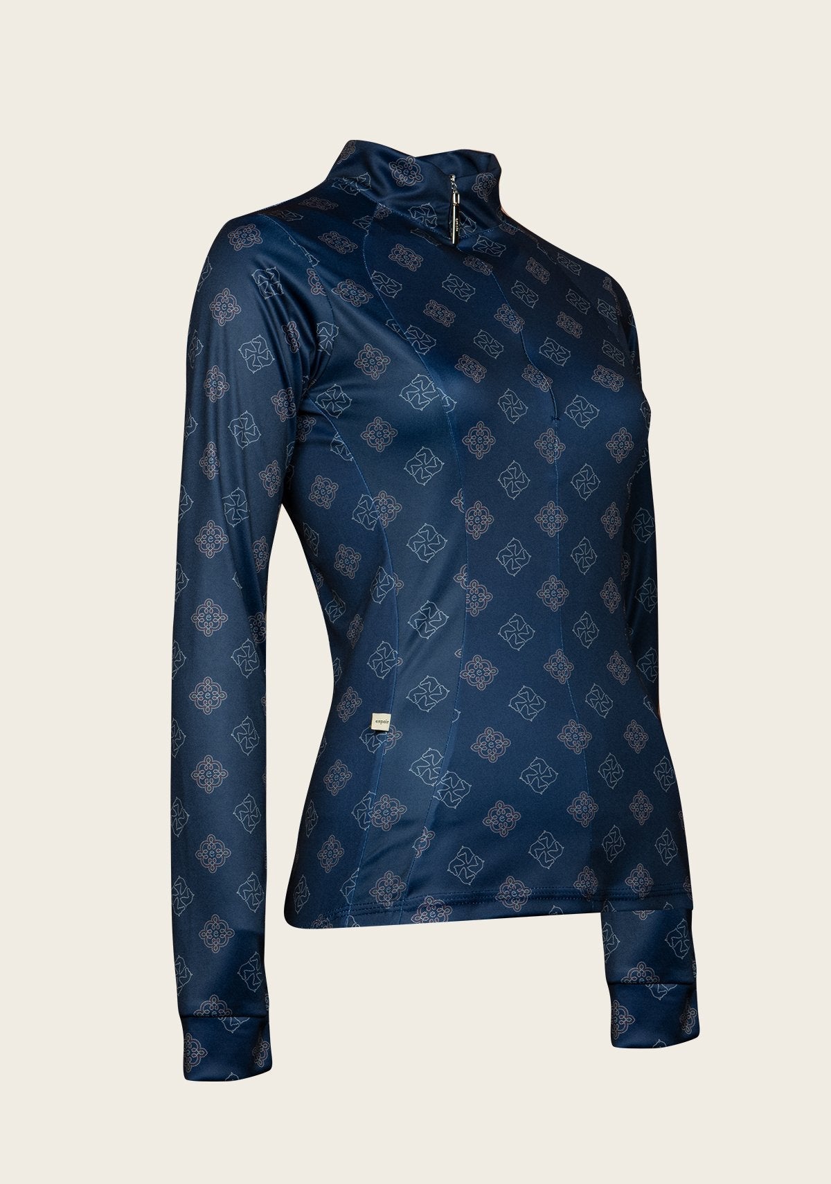 Espoir Navy Mosaic Quarter Zip Sun Shirt - Espoir Equestrian - Equiluxe Tack