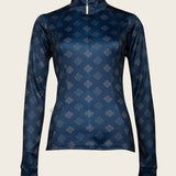 Espoir Navy Mosaic Quarter Zip Sun Shirt - Espoir Equestrian - Equiluxe Tack