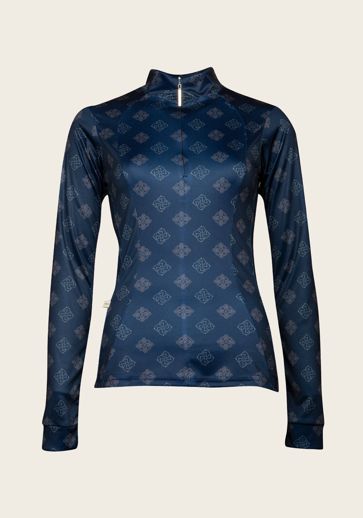 Espoir Navy Mosaic Quarter Zip Sun Shirt - Espoir Equestrian - Equiluxe Tack