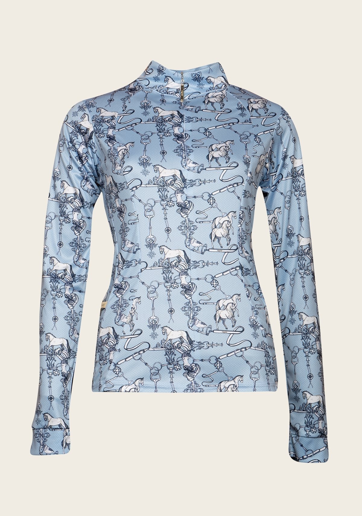 Espoir Sky Blue Carnival Quarter Zip Sun Shirt - Espoir Equestrian - Equiluxe Tack