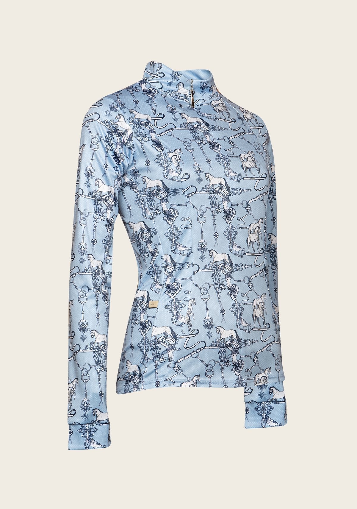 Espoir Sky Blue Carnival Quarter Zip Sun Shirt - Espoir Equestrian - Equiluxe Tack