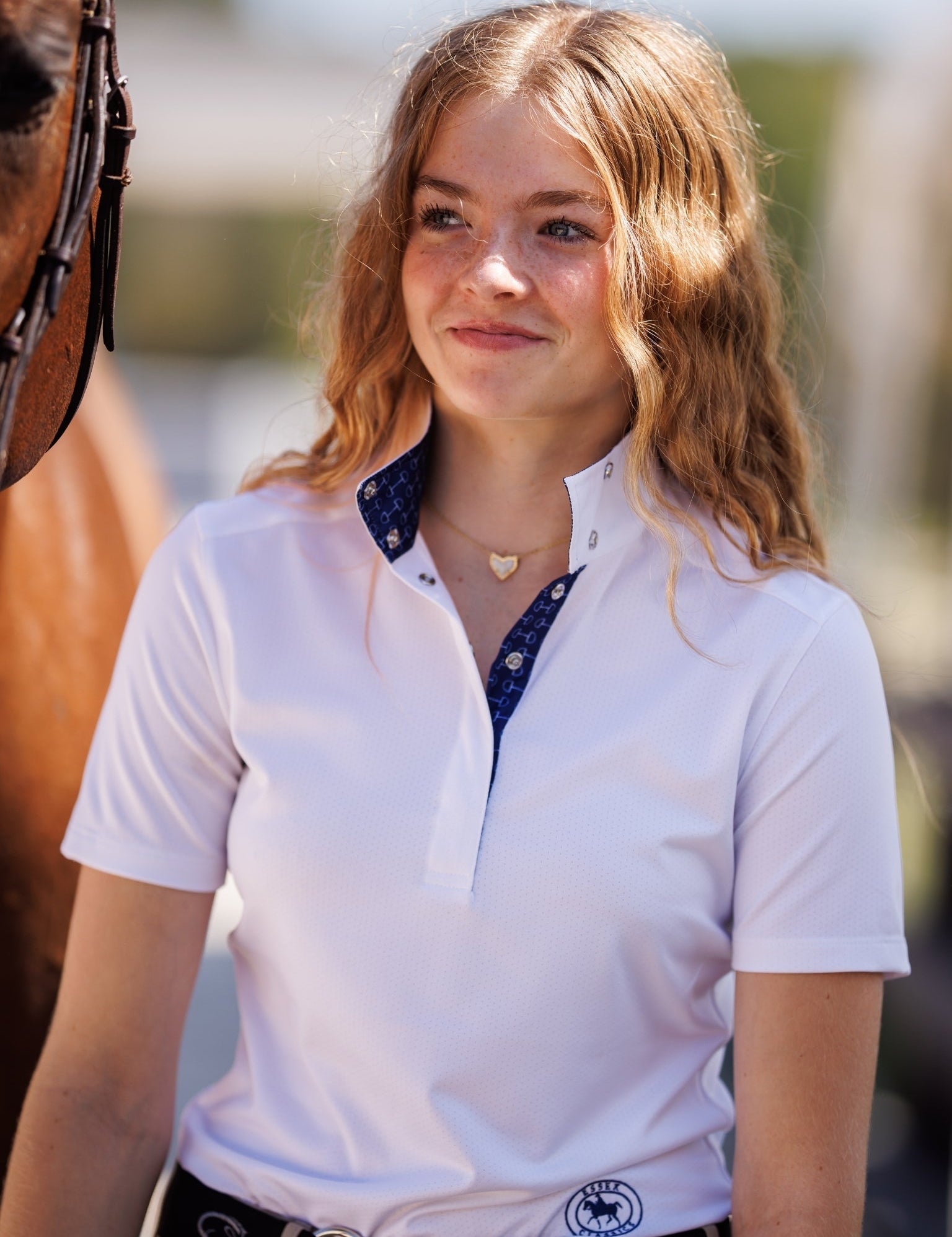 Essex Classics Beautiful Bits Ladies Talent Yarn Wrap Collar Short Sleeve Show Shirt - Equiluxe Tack