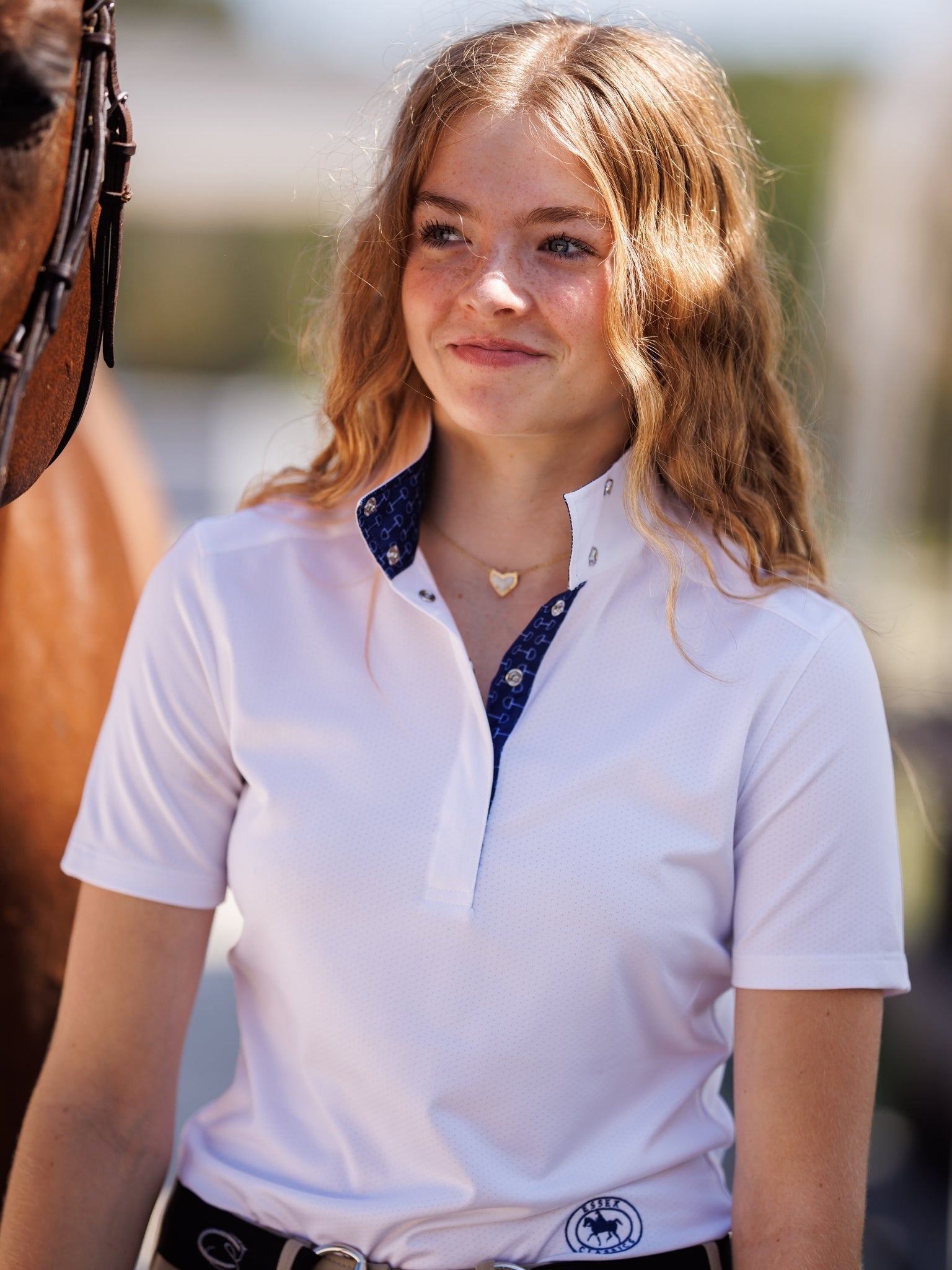 Essex Classics Beautiful Bits Ladies Talent Yarn Wrap Collar Short Sleeve Show Shirt - Equiluxe Tack