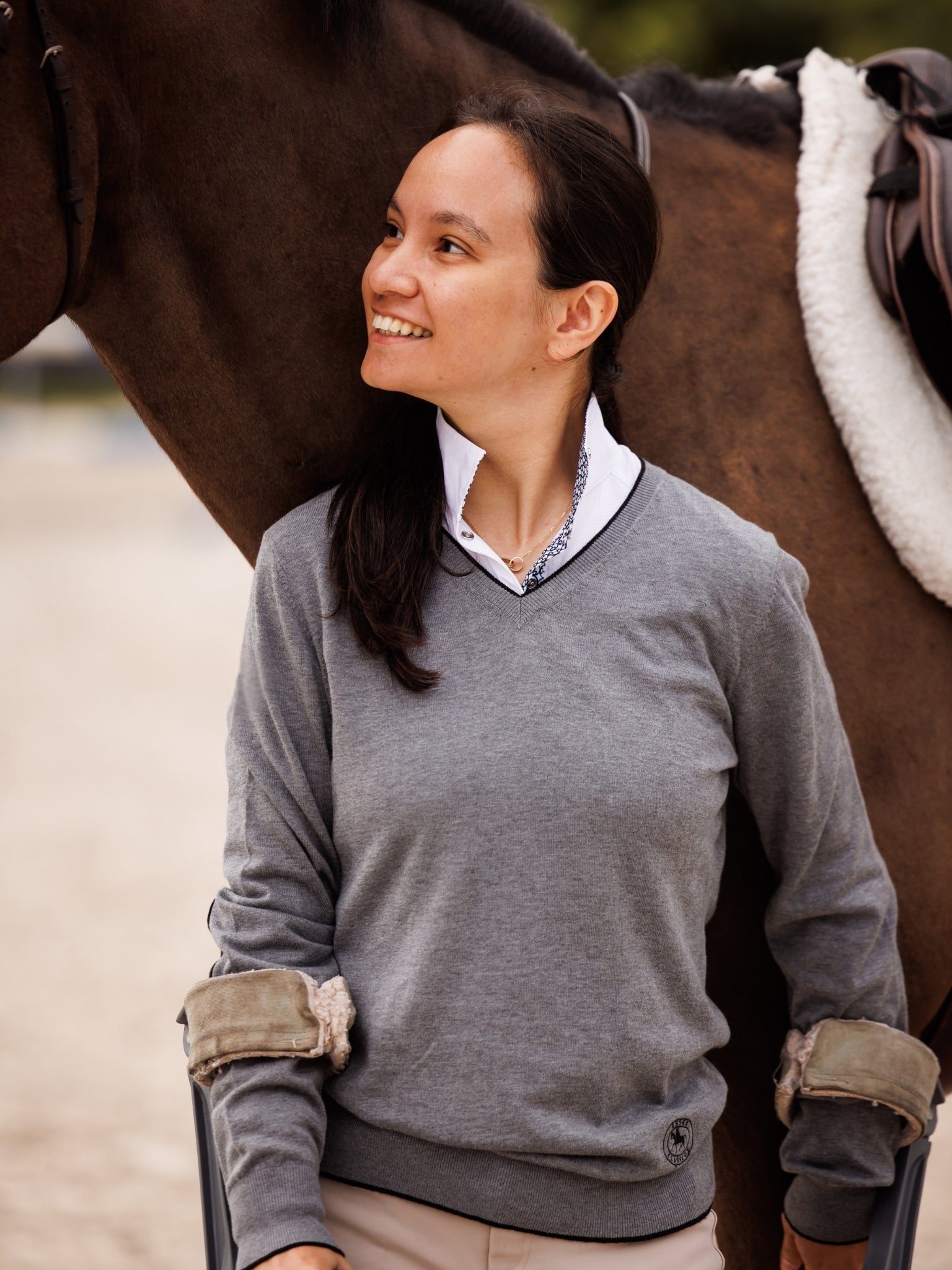 Essex Classics Bit By Bit Ladies Talent Yarn Straight Collar Long Sleeve Show Shirt - Equiluxe Tack