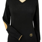 Essex Classics Black with Camel Trey V - Neck Sweater - Essex Classics - Equiluxe Tack