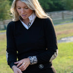 Essex Classics Black with Tan Trey V - Neck Sweater - Essex Classics - Equiluxe Tack