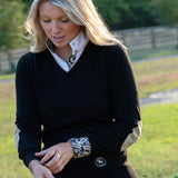 Essex Classics Black with Tan Trey V - Neck Sweater - Essex Classics - Equiluxe Tack