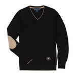 Essex Classics Black with Tan Trey V - Neck Sweater - Essex Classics - Equiluxe Tack