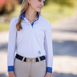 Essex Classics Braided Reins & Bits Girls Talent Yarn Wrap Collar Long Sleeve Show Shirt - Essex Classics - Equiluxe Tack