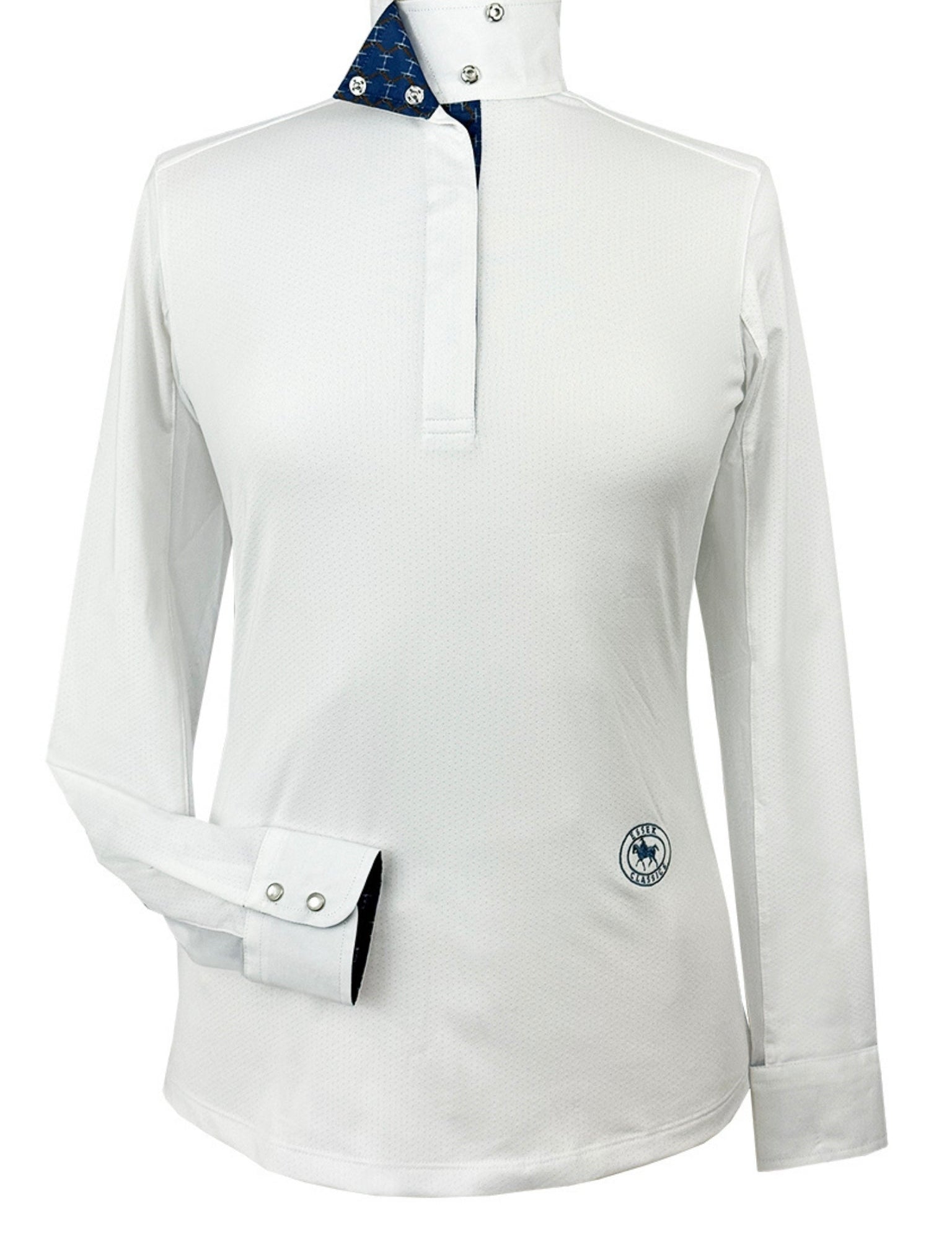 Essex Classics Braided Reins & Bits Ladies Talent Yarn Wrap Collar Long Sleeve Show Shirt - Essex Classics - Equiluxe Tack
