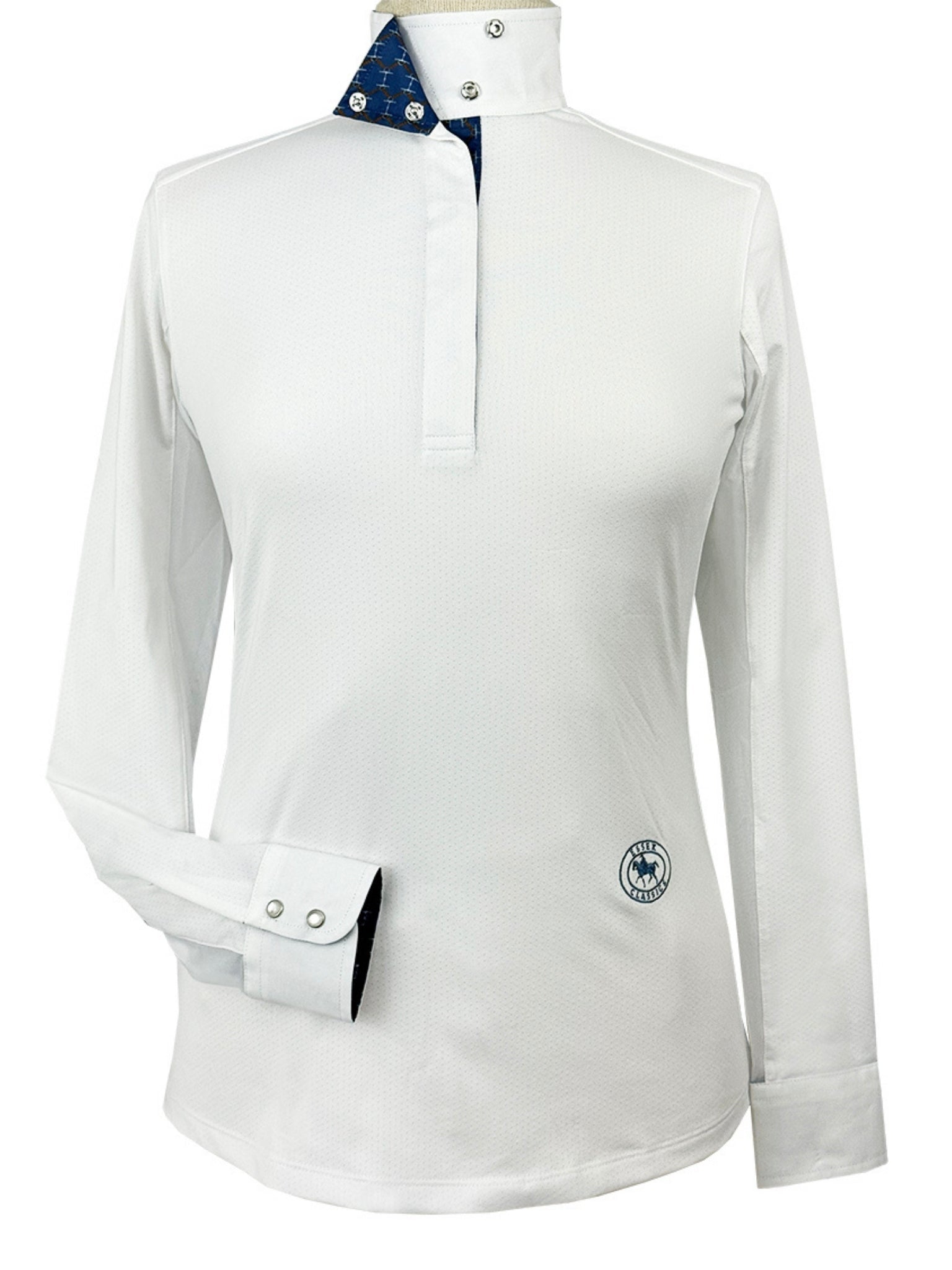 Essex Classics Braided Reins & Bits Ladies Talent Yarn Wrap Collar Long Sleeve Show Shirt - Essex Classics - Equiluxe Tack