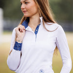 Essex Classics Braided Reins & Bits Ladies Talent Yarn Wrap Collar Long Sleeve Show Shirt - Essex Classics - Equiluxe Tack