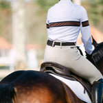 Essex Classics Cambridge Ladies Long Sleeve Show Shirt - White with Black & Chocolate - Equiluxe Tack