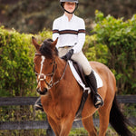 Essex Classics Cambridge Ladies Long Sleeve Show Shirt - White with Black & Chocolate - Equiluxe Tack