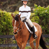 Essex Classics Cambridge Ladies Long Sleeve Show Shirt - White with Black & Chocolate - Equiluxe Tack