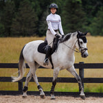 Essex Classics Cambridge Ladies Long Sleeve Show Shirt - White with Grey & Pink - Equiluxe Tack