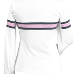 Essex Classics Cambridge Ladies Long Sleeve Show Shirt - White with Grey & Pink - Equiluxe Tack