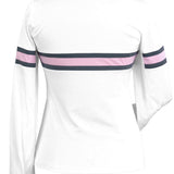 Essex Classics Cambridge Ladies Long Sleeve Show Shirt - White with Grey & Pink - Equiluxe Tack