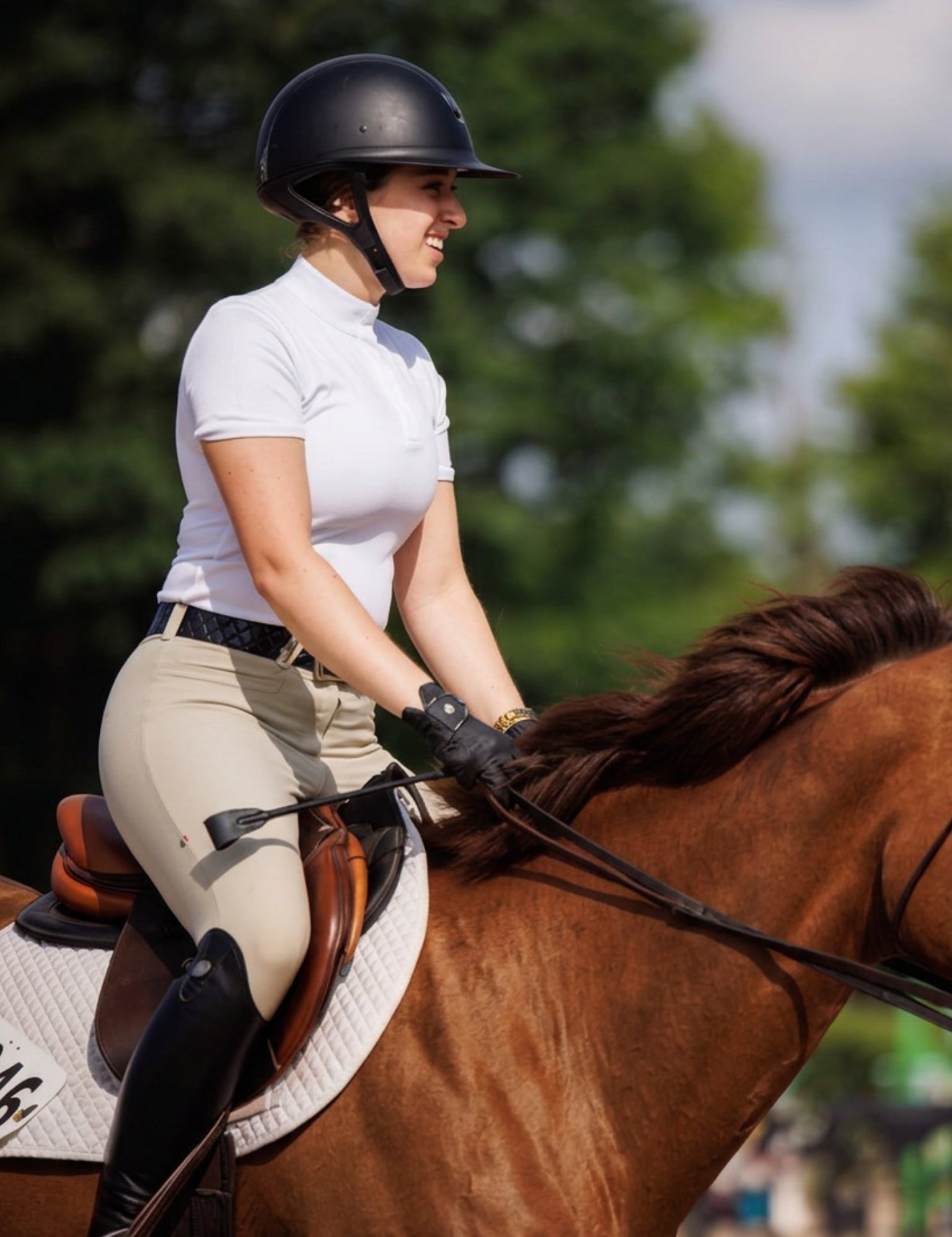 Essex Classics Cambridge Ladies Short Sleeve Show Shirt - White - Equiluxe Tack