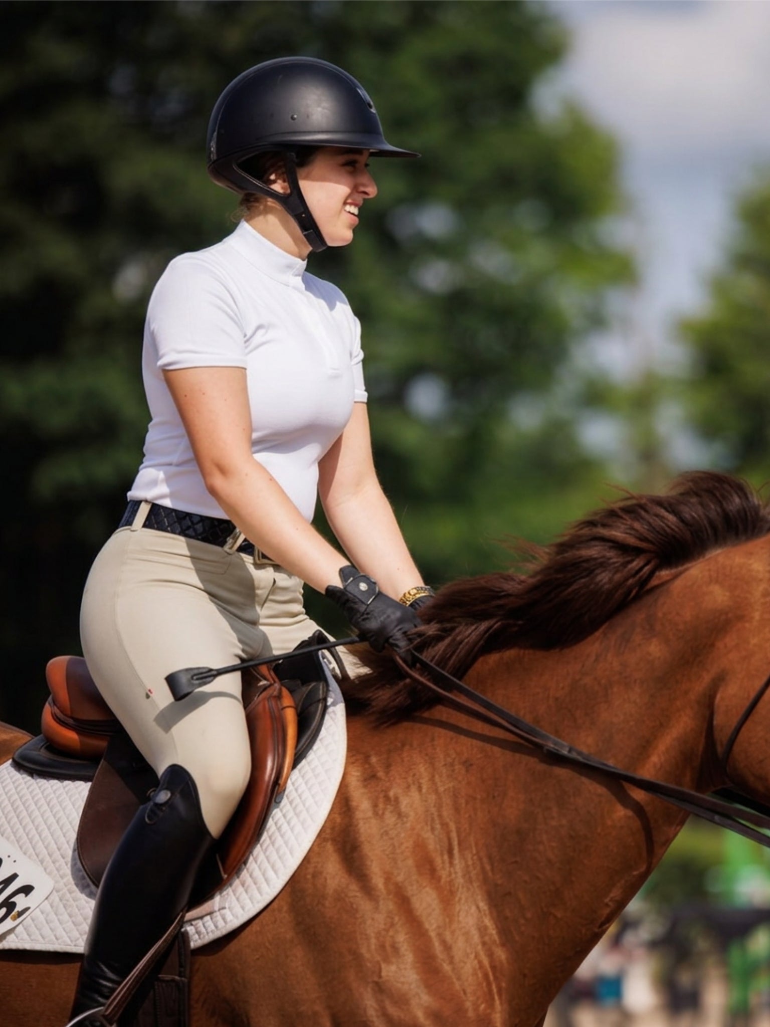 Essex Classics Cambridge Ladies Short Sleeve Show Shirt - White - Equiluxe Tack