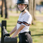 Essex Classics Cambridge Ladies Short Sleeve Show Shirt - White with Black & Chocolate - Equiluxe Tack