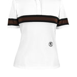 Essex Classics Cambridge Ladies Short Sleeve Show Shirt - White with Black & Chocolate - Equiluxe Tack