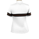 Essex Classics Cambridge Ladies Short Sleeve Show Shirt - White with Black & Chocolate - Equiluxe Tack