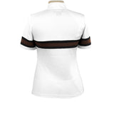 Essex Classics Cambridge Ladies Short Sleeve Show Shirt - White with Black & Chocolate - Equiluxe Tack