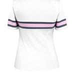 Essex Classics Cambridge Ladies Short Sleeve Show Shirt - White with Grey & Pink - Equiluxe Tack