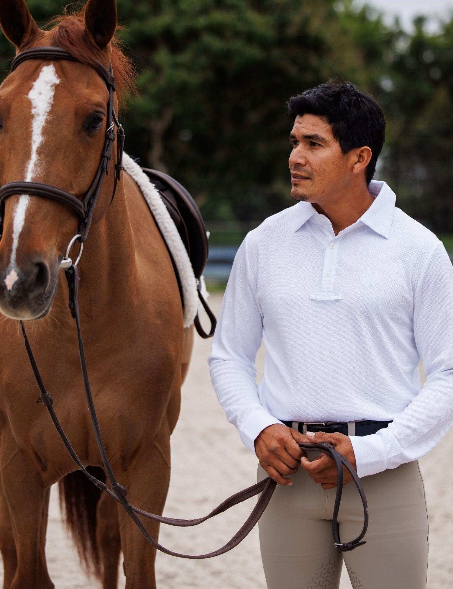 Essex Classics Cambridge Men's Long Sleeve Show Shirt - White - Equiluxe Tack