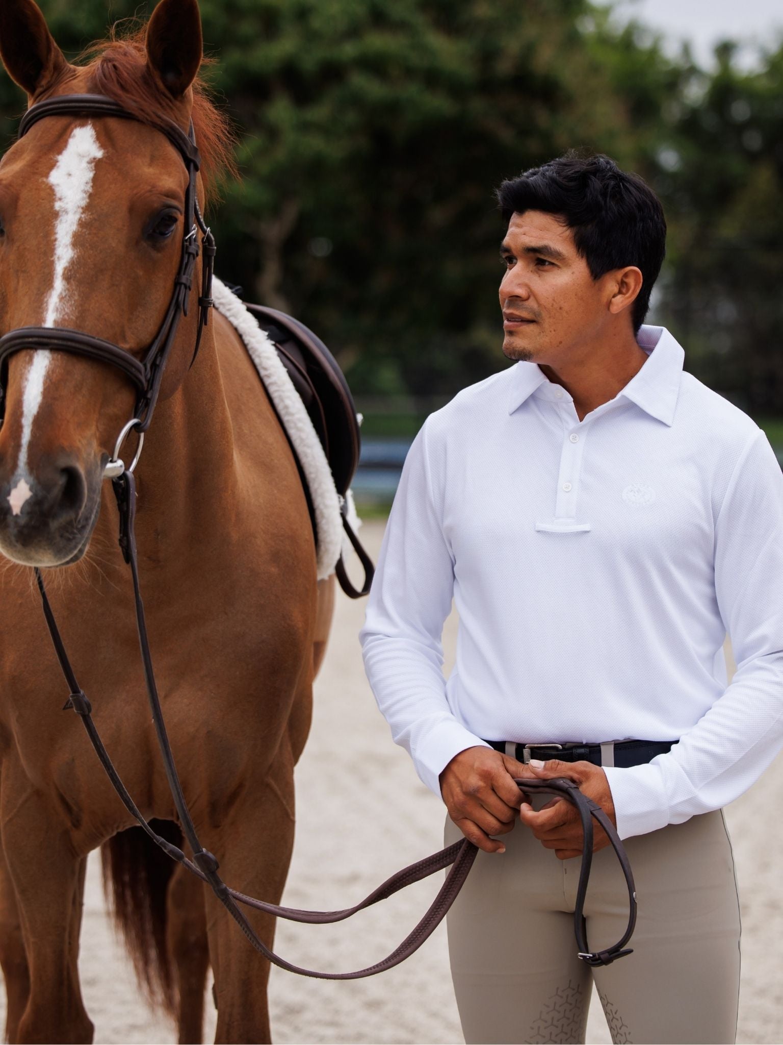 Essex Classics Cambridge Men's Long Sleeve Show Shirt - White - Equiluxe Tack